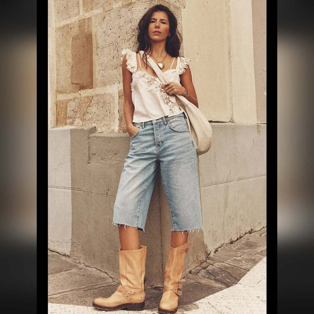Free People We The Free Jam Session Relaxed Capri Light Jeans - Picture 2 of 15
